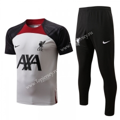 2022-2023 Liverpool White Short-sleeved Thailand Soccer Tracksuit-815