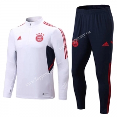 2022-2023 Bayern München White Thailand Soccer Tracksuit-411