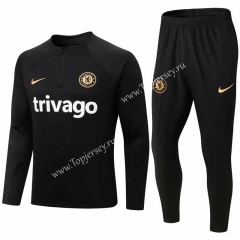 2022-2023 Chelsea Black Thailand Soccer Tracksuit-411