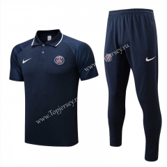 2022-2023 PSG Royal Blue Thailand Polo Uniform-815