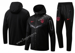 2022-2023 Atletico Madrid Black Thailand Soccer Jacket Uniform With Hat-815