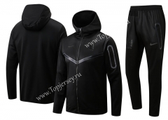 2022-2023 Korea Black Thailand Soccer Jacket Uniform With Hat-815