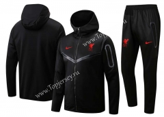 2022-2023 Liverpool Black Thailand Soccer Jacket Uniform With Hat-815