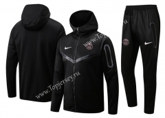 2022-2023 Paris SG Black Thailand Soccer Jacket Unifrom With Hat-815
