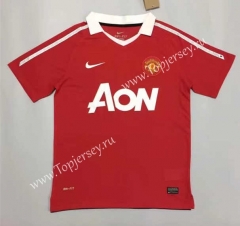 Retro Version 10-11 Manchester United Home Red Thailand Soccer Jersey AAA-908