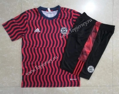 2022-2023 Bayern München Red&Black Short-sleeved Thailand Soccer Tracksuit-815
