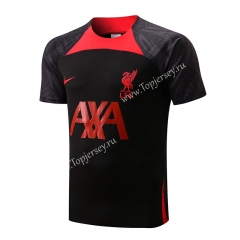 2022-2023 Liverpool Black Short-sleeved Thailand Soccer Tracksuit Top-815