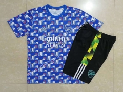 2022-2023 Arsenal Blue Short-Sleeve Thailand Soccer Tracksuit-815