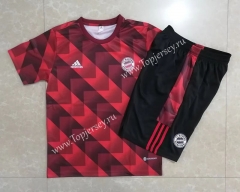 2022-2023 Bayern München Red&Black Short-sleeved Thailand Soccer Tracksuit-815