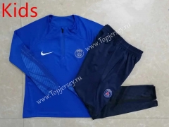2022-2023 Paris SG Camouflage Blue Kids/Youth Soccer Tracksuit-815