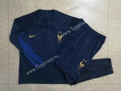 2022-2023 France Royal Blue Kids/Youth Soccer Tracksuit -815