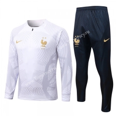 2022-2023 France White Thailand Soccer Tracksuit-815