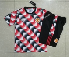 2022-2023 Manchester United Red&Black Short-sleeve Thailand Soccer Tracksuit-815