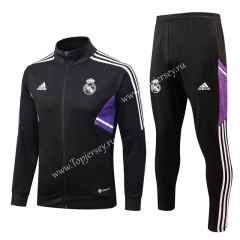 2022-2023 Real Madrid Black Thailand Soccer Jacket Uniform-815