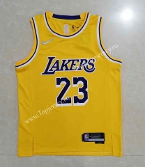 2022-2023 Hot-press Los Angeles Lakers Yellow #23 NBA Jersey-815