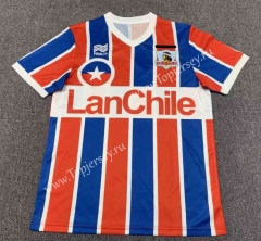 Retro Version 86 Colo-Colo Away Red&Blue Thailand Soccer Jersey AAA-512