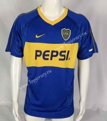 Retro Version 03-04 Boca Juniors Home Blue Thailand Soccer Jersey AAA-503