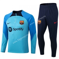 2022-2023 Barcelona Blue Thailand Soccer Tracksuit -411