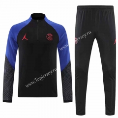 2022-2023 Paris SG Black&Blue Thailand Soccer Tracksuit -CS