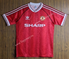Retro Version 90-92 Manchester United Home Red Thailand Soccer Jersey AAA-SL