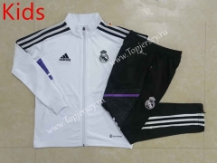 2022-2023 Real Madrid White Kids/Youth Soccer Jacket Uniform-815
