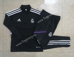 2022-2023 Real Madrid Black Kids/Youth Soccer Tracksuit-815