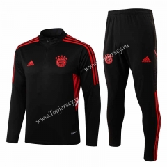 2022-2023 Bayern München Black Thailand Soccer Tracksuit-815