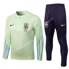 2022-2023 Brazil Light Green Thailand Soccer Tracksuit-815