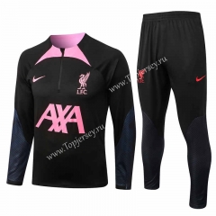2022-2023 Liverpool Black Thailand Soccer Tracksuit-815