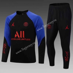 2022-2023 Jordan Paris SG Black Thailand Soccer Tracksuit -DD2