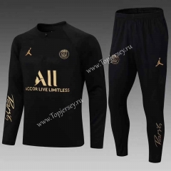 2022-2023 Jordan Paris SG Black Thailand Soccer Tracksuit -DD2