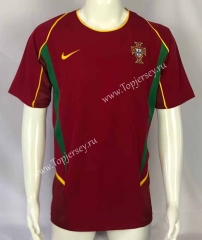 Retro Version 2002 World Cup Portugal Home Red Thailand Soccer Jersey AAA-503
