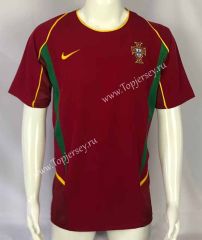 Retro Version 2002 World Cup Portugal Home Red Thailand Soccer Jersey AAA-503