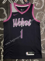 Minnesota Timberwolves Black&Purple #1 NBA Jersey-311