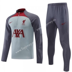 2022-2023 Liverpool Light Gray Thailand Soccer Tracksuit-4627