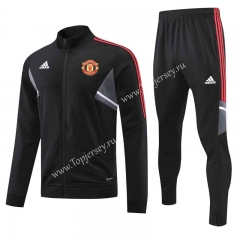 2022-2023 Manchester United Black Thailand Soccer Jacket Uniform-4627