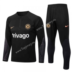 2022-2023 Chelsea Black Thailand Soccer Tracksuit-815