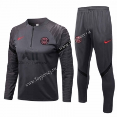 2022-2023 Paris SG Dark Gray Thailand Soccer Tracksuit -815