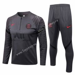 2022-2023 Paris SG Dark Gray Thailand Soccer Tracksuit -815