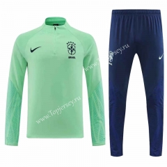 2022-2023 Brazil Light Green Thailand Soccer Tracksuit-4627