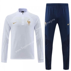 2022-2023 France White Thailand Soccer Tracksuit-4627