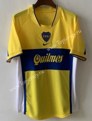 Retro Version 2001 Boca Juniors Away Yellow Thailand Soccer Jersey AAA-9171