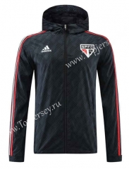 2022-2023 Sao Paulo Black Trench Coats With Hat-4691
