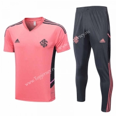 2022-2023 Brazil SC Internacional Pink Short-Sleeve Thailand Soccer Tracksuit -815