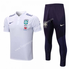 2022-2023 Brazil White Thailand Polo Uniform-815