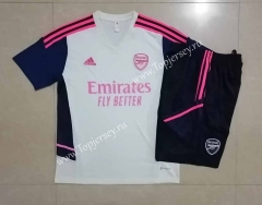 2022-2023 Arsenal White Short-Sleeve Thailand Soccer Tracksuit-815