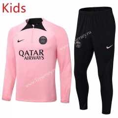 2022-2023 Paris SG Pink Kids/Youth Soccer Tracksuit-411