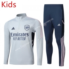 2022-2023 Arsenal Light Gray Kids/Youth Soccer Tracksuit-GDP