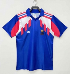 Retro Version 1990 World Cup France Home Blue Thailand Soccer Jersey AAA-811