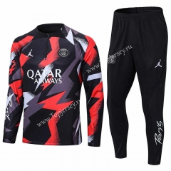 2022-2023 Paris SG Red&Gray Thailand Soccer Tracksuit -411